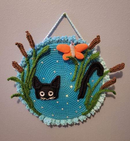 Entry image for Diana MacCargar - Fiber on Canvas - Cattails and Whiskers. Clicking this image will show a larger photo