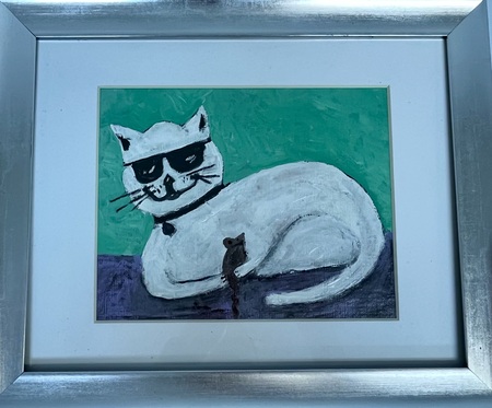 Entry image for Laurette Turner - Acrylic Painting - Cool Cat. Clicking this image will show a larger photo