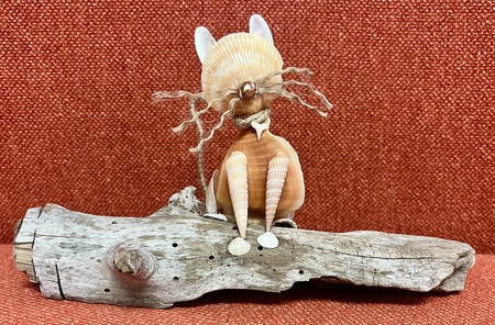 Entry image for Courtney Shaner - Mixed Media Sculpture - Driftwood and Whiskers. Clicking this image will show a larger photo