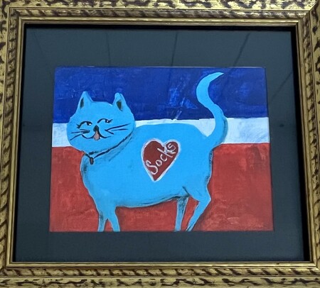 Entry image for Laurette Turner - Acrylic Painting - SOCKS Mascot. Clicking this image will show a larger photo