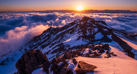 Entry image for Winter Sunrise on Mt. Massive. Clicking this image will show a larger photo
