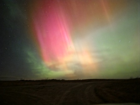 Entry image for Northern lights up north. Clicking this image will show a larger photo