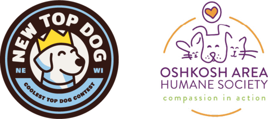 Logo for Oshkosh Area Humane Society's 2026 NEW Top Dog Contest