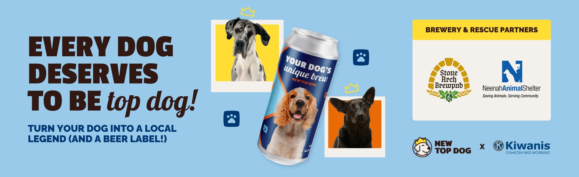 Banner for Neenah Animal Shelter's 2026 NEW Top Dog Contest