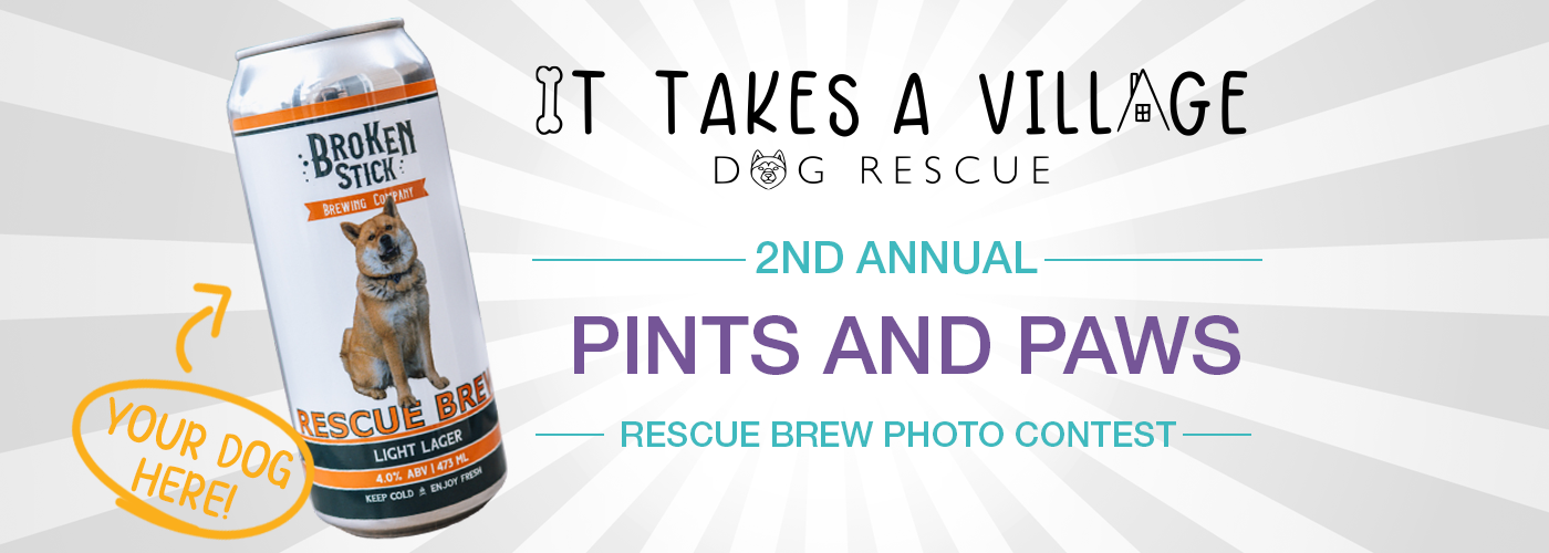 Banner for PINTS AND PAWS RESCUE BREW PHOTO CONTEST