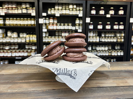 Entry image for Double Chocolate Whoopie Pies from Miller's Bakery. Clicking this image will show a larger photo
