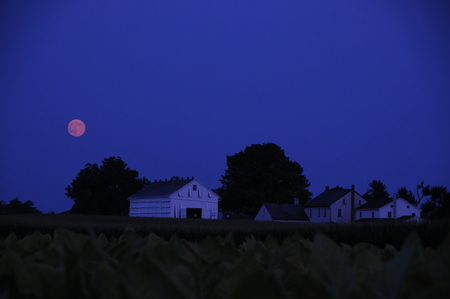 Entry image for Full moon rising over Spooky nook farm Landisville Rd. Clicking this image will show a larger photo