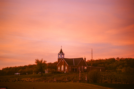 Entry image for Bergstrasse Lutheran Church at Sunset. Clicking this image will show a larger photo
