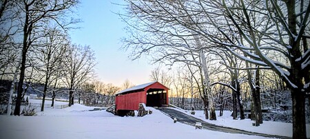 Entry image for Poole Forge Covered Bridge in Winter. Clicking this image will show a larger photo