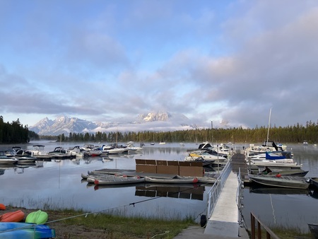 Entry image for Dawn of Discovery: Colter Bay Marina in Grand Teton National Park.. Clicking this image will show a larger photo