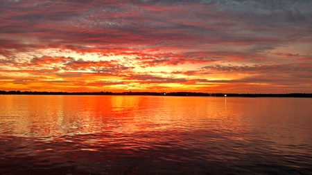 Entry image for Sunset over the bay. Ocean City, MD. Clicking this image will show a larger photo