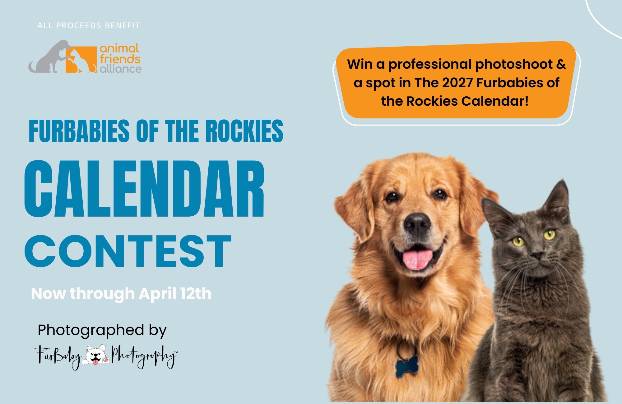 Banner for Furbabies of the Rockies: 2027 Pet Calendar Contest
