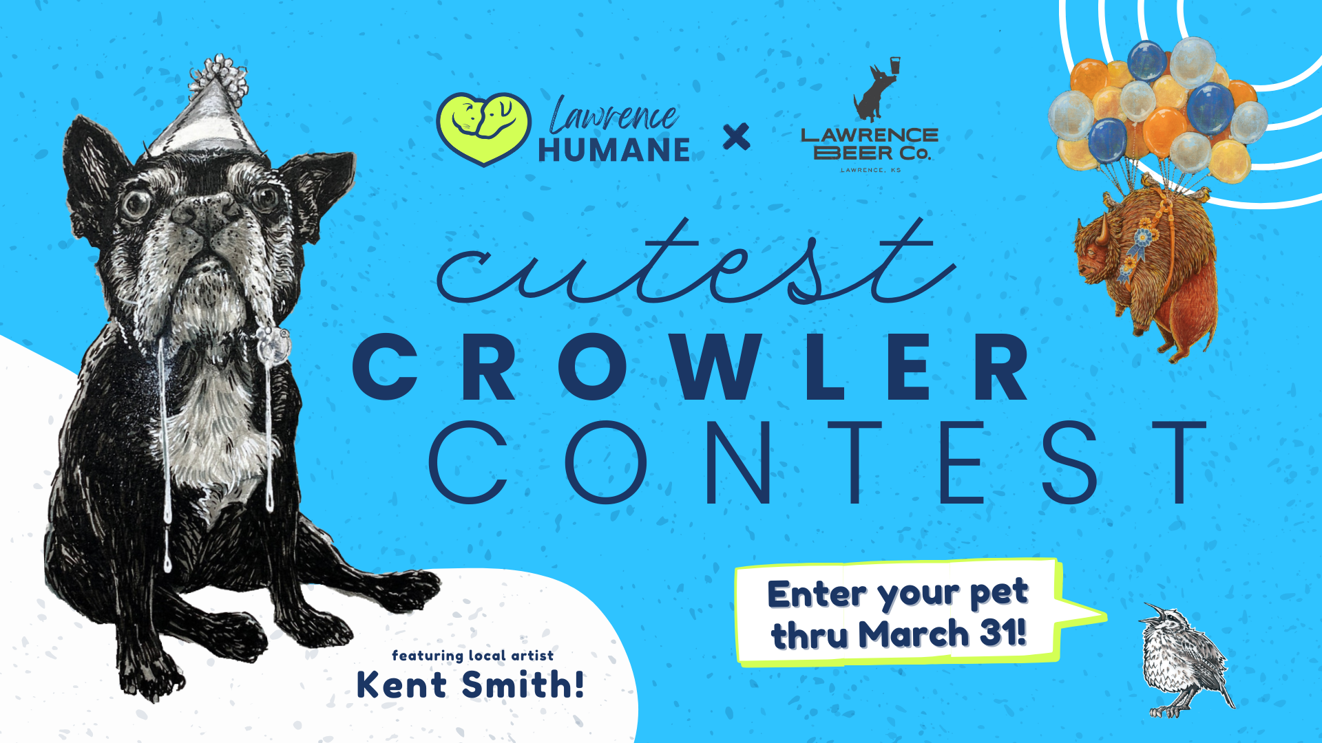 Banner for Lawrence Humane + Lawrence Beer Co. Cutest Crowler Contest