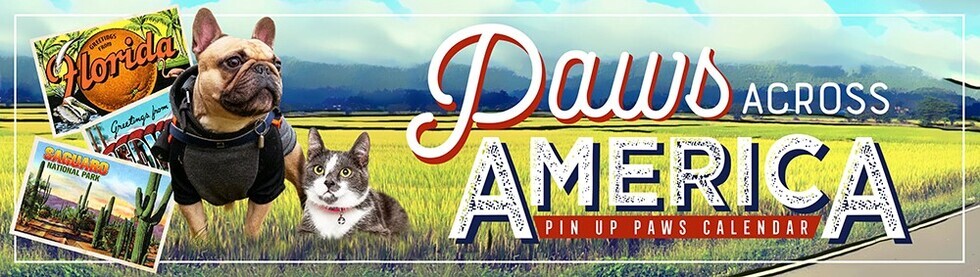 Banner for 5th Annual Paws Across America Pet Photo Calendar Contest