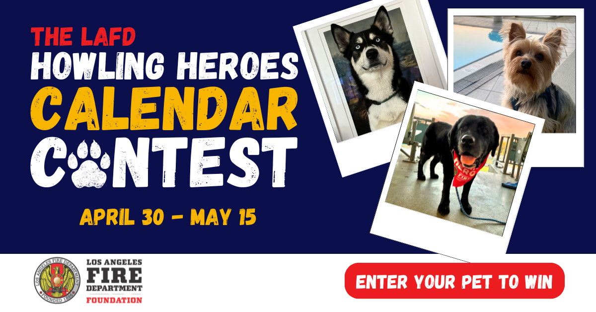 Banner for LAFD Howling Heroes Calendar Contest