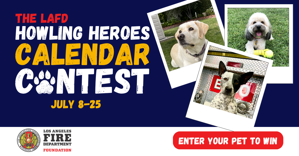 Banner for Howling Heroes LAFD Calendar Contest