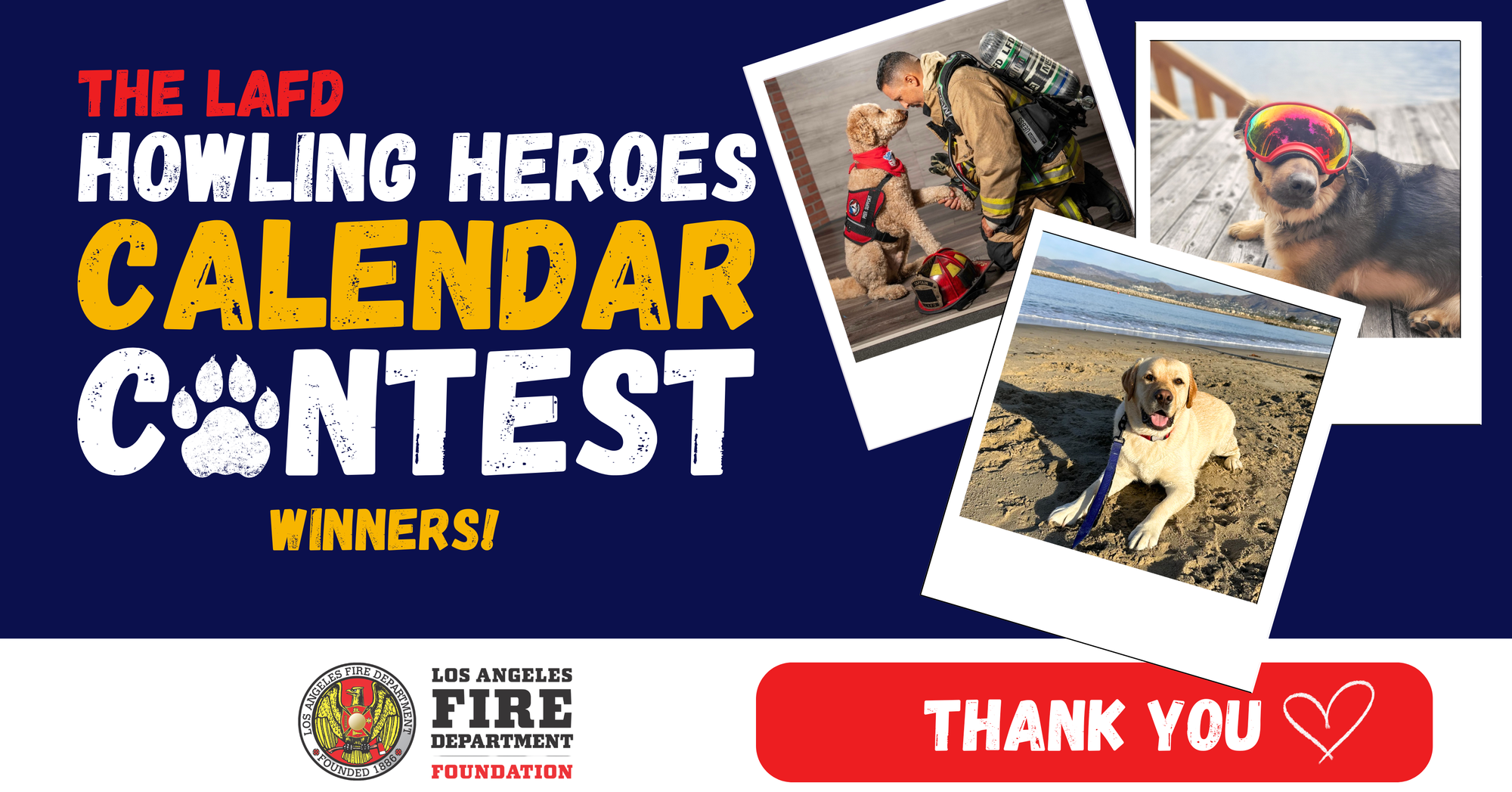 Banner for LAFD Howling Heroes Calendar Contest