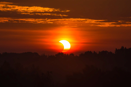 Entry image for Partial Solar Eclipse at Sunrise. Clicking this image will show a larger photo