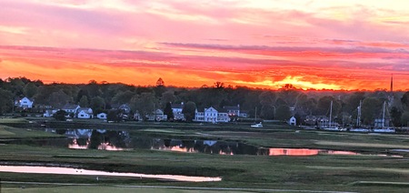 Entry image for Sunset over Southport's Historic District May 2026. Clicking this image will show a larger photo
