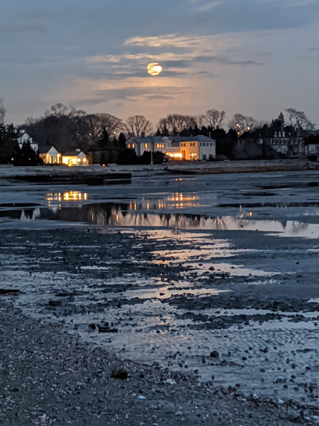 Entry image for Moon Over  Southport Beach. Clicking this image will show a larger photo