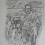 Entry image for Down on the farm circa 1950 ( Dad with calf )