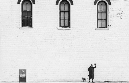 Entry image for a lady and her tiny dog. Clicking this image will show a larger photo