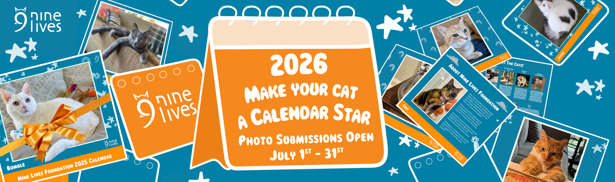 Banner for 2027 Nine Lives Calendar Fundraiser