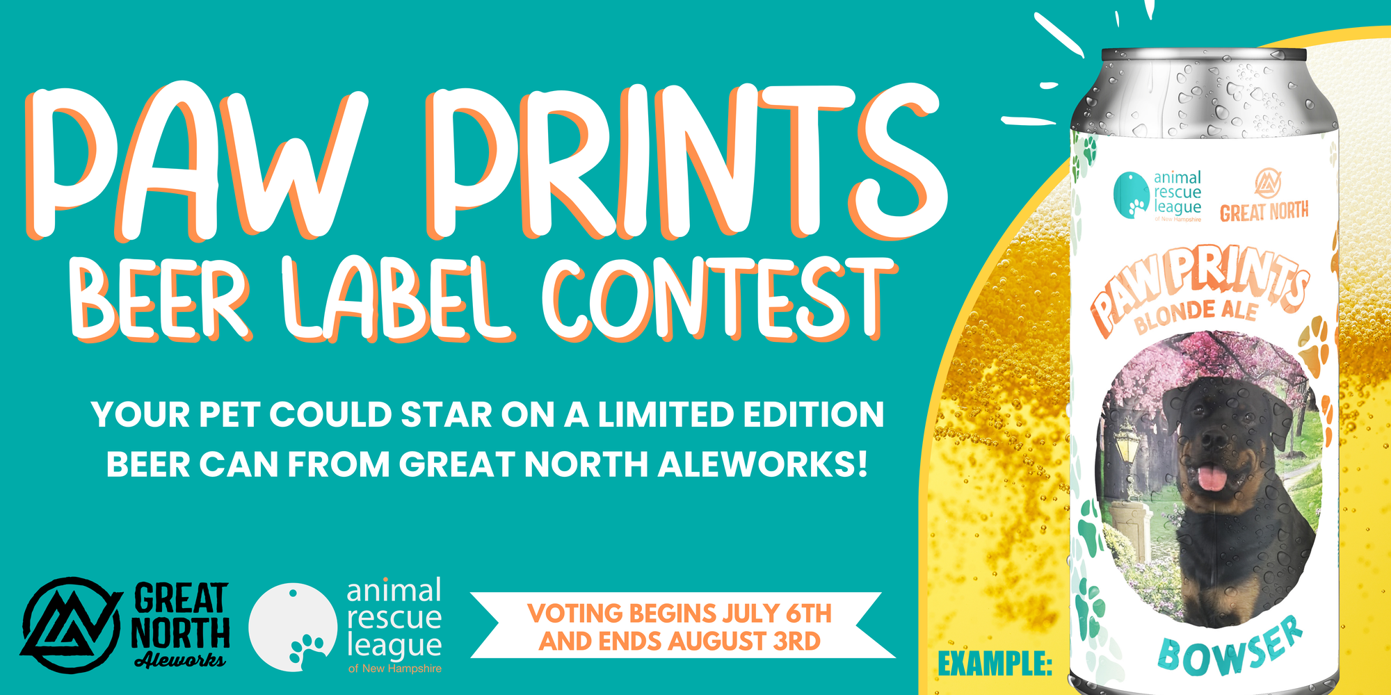 Banner for ARLNH Paw Prints 2026 Beer Label Contest
