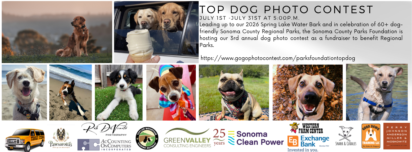 Banner for Sonoma County’s Top Dog Photo Contest