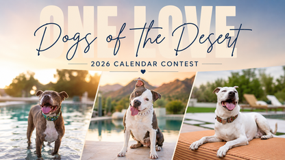 Logo for One Love Arizona’s Dogs of the Desert Calendar Contest