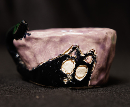 Entry image for Maylene Nelson, Purple Cat Mug. Clicking this image will show a larger photo