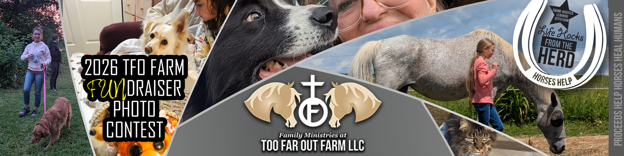 Banner for 2026 Too Far Out Farm FUNdraiser Photo Contest