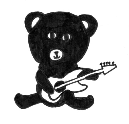 Blue Bear Rocks Out on Her Guitar